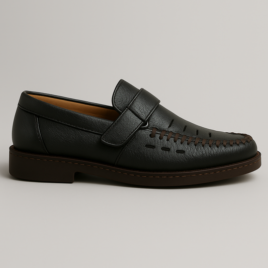 WellFit Boys’ Brown Trim Loafer